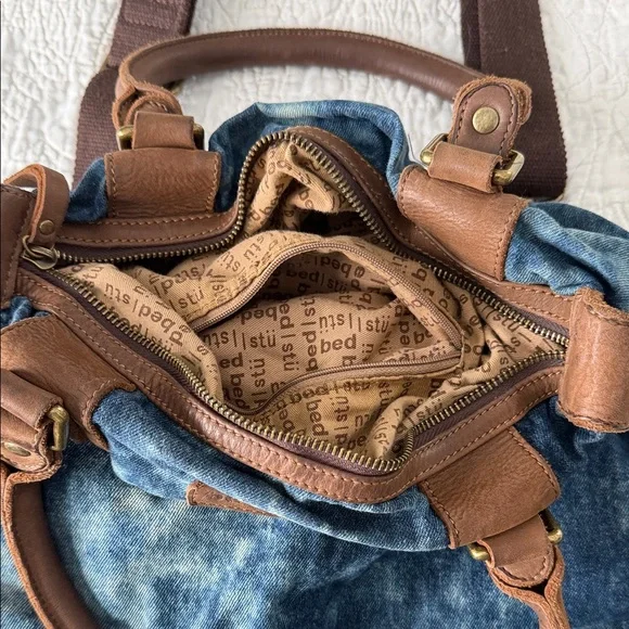 Bed Stu Blue and Brown Shoulder Bag - Picture 3 of 6